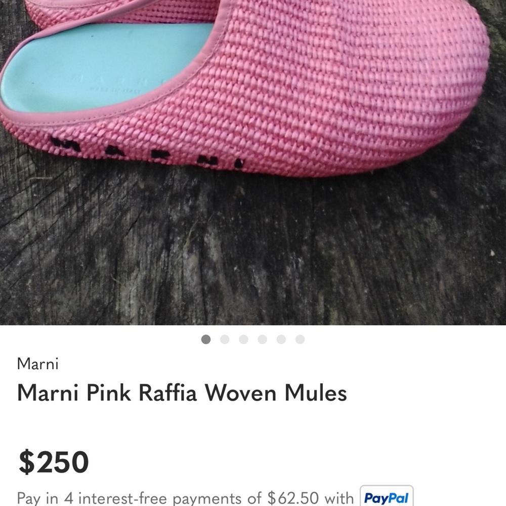 Marni Pink Woven Mule Clogs